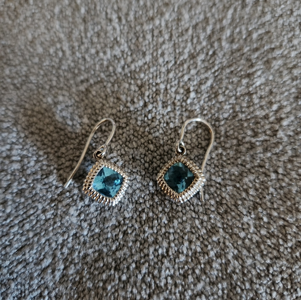Aquamarine sterling silver earrings